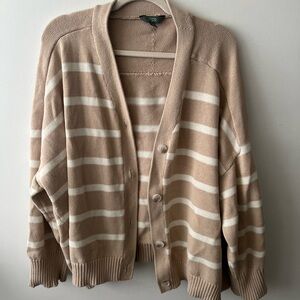Terra & Sky Beige Striped Cardigan
